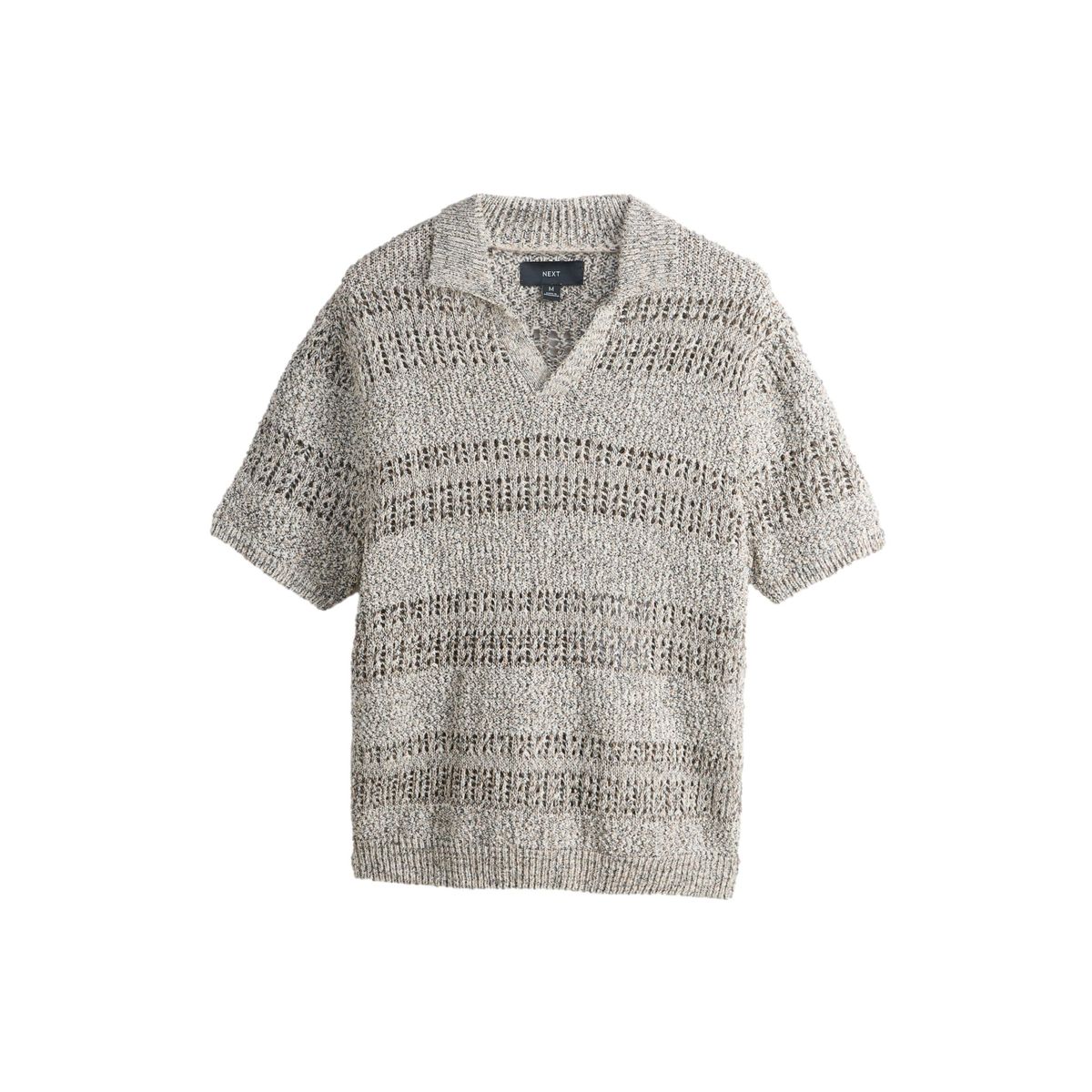 Polo standard en coton au crochet col trophy naturel, NEXT