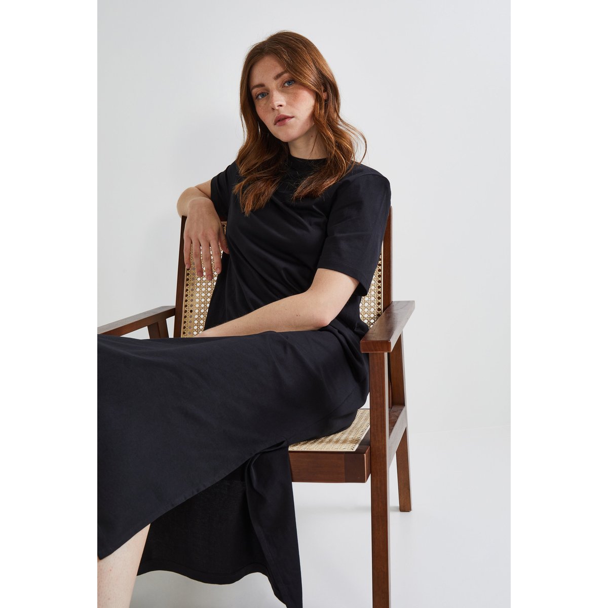 Robe t-shirt en coton BIO GOTS noir, MONOPRIX
