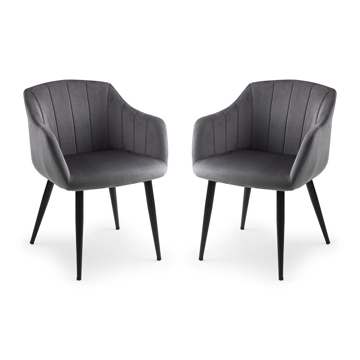 Henri Velvet Dining Chairs (Set of 2) grey, SO'HOME