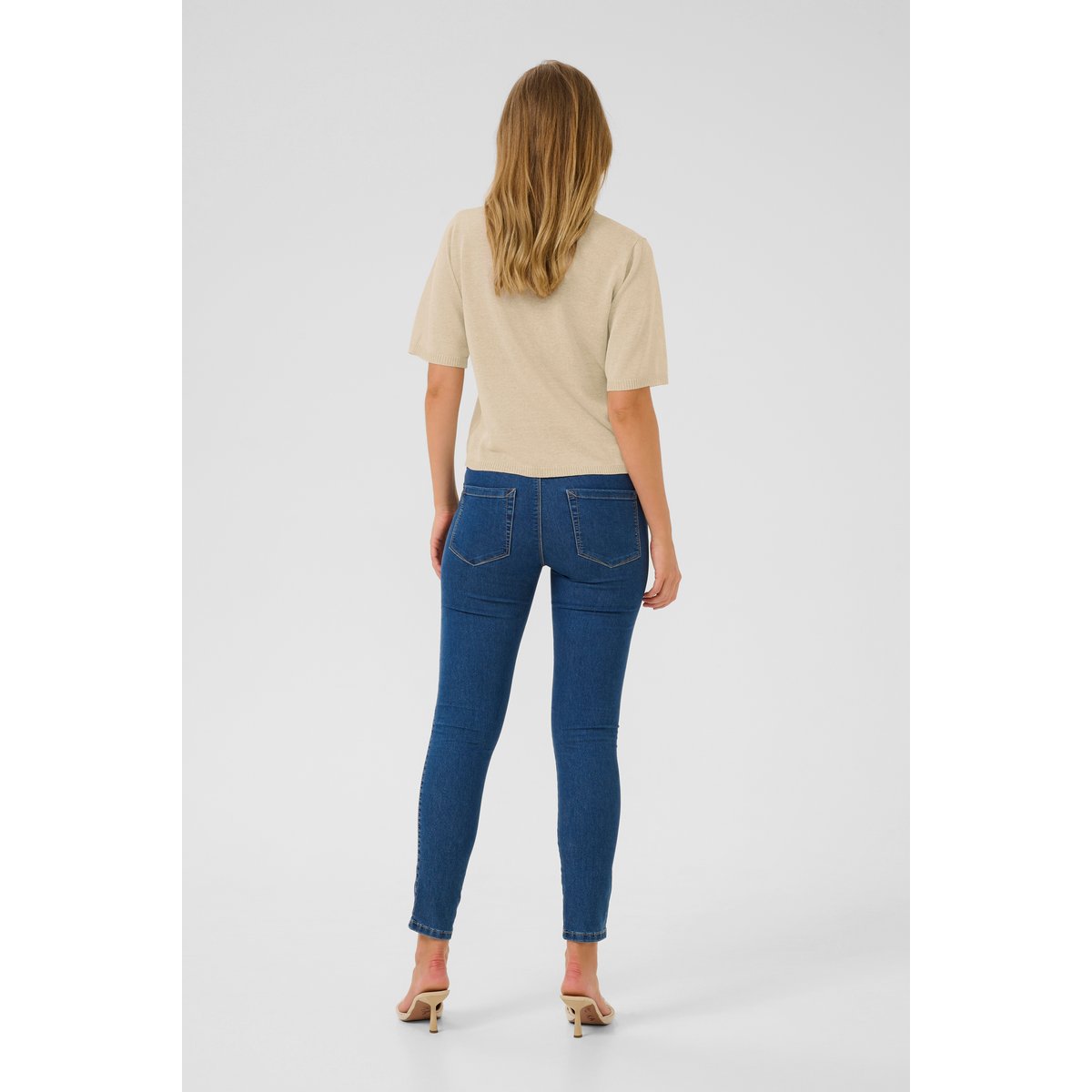 Knitted pullover beige feather gray melange, KAFFE