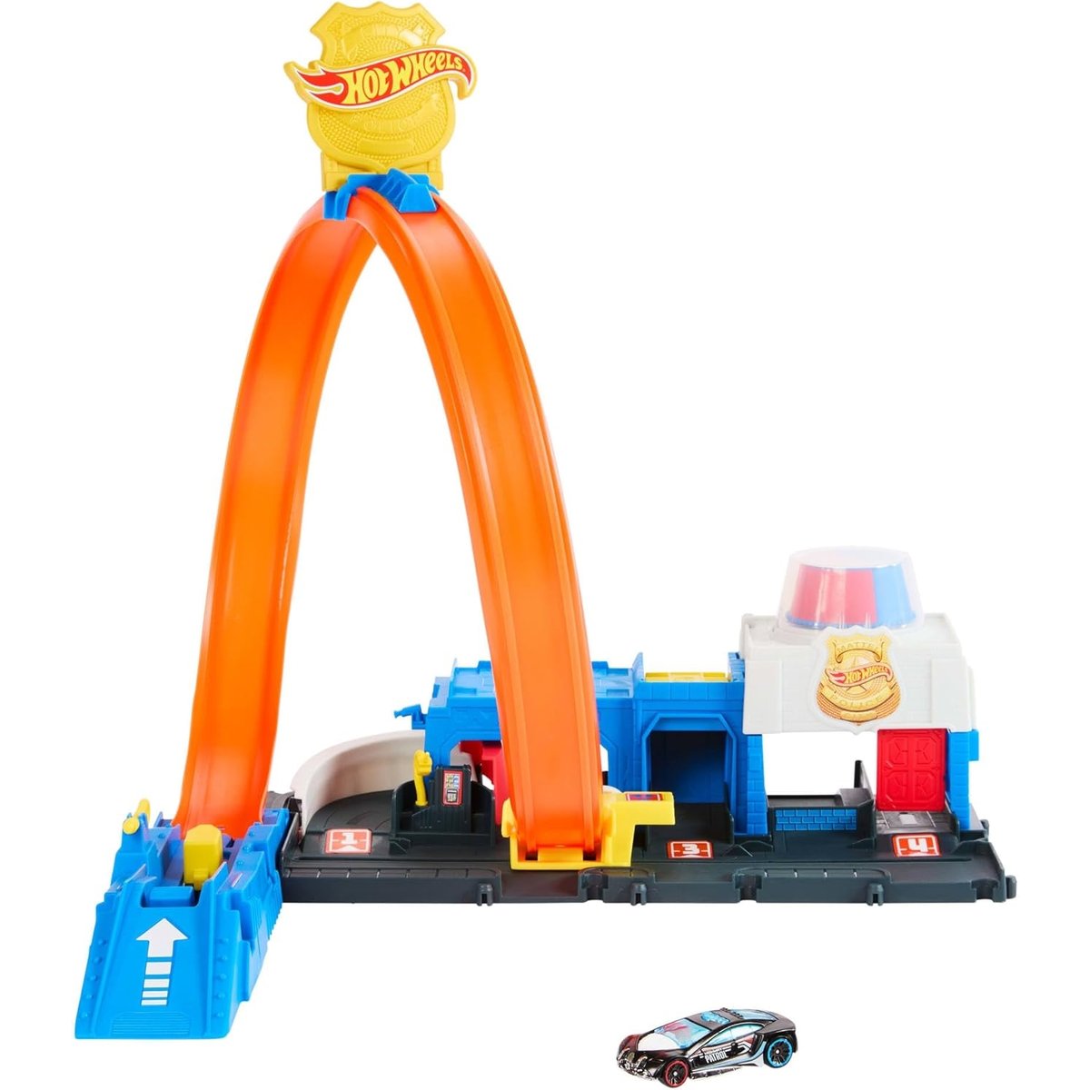 Hot Wheels Coffret Super Station de Police multicolore, MATTEL