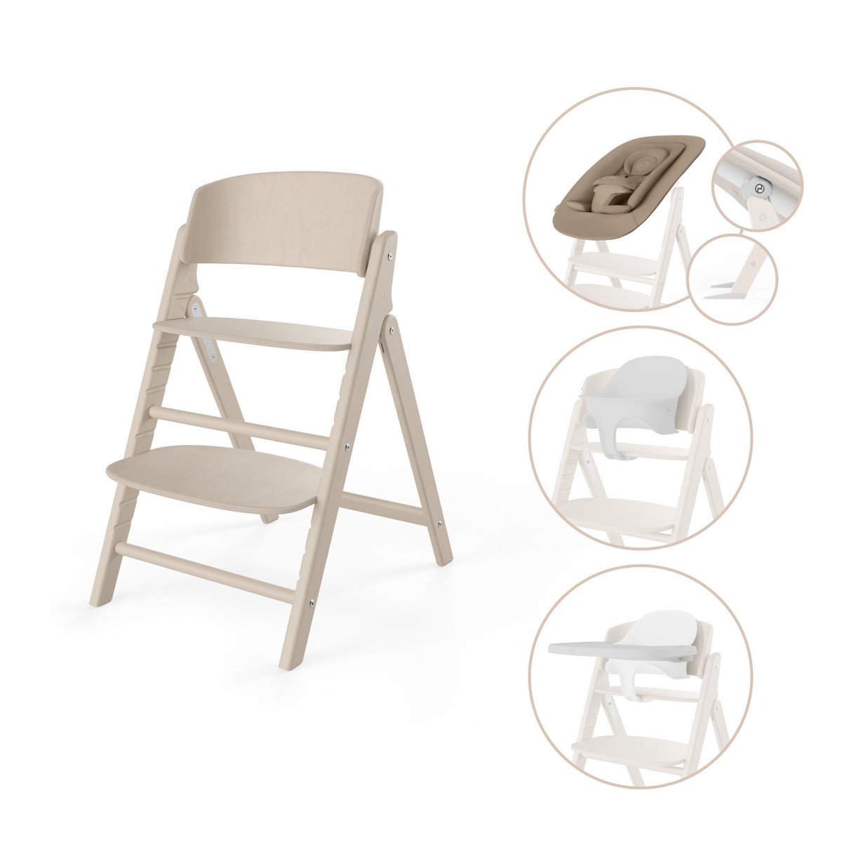 Chaise haute pliante Click & Fold 4-en-1 all natural, CYBEX