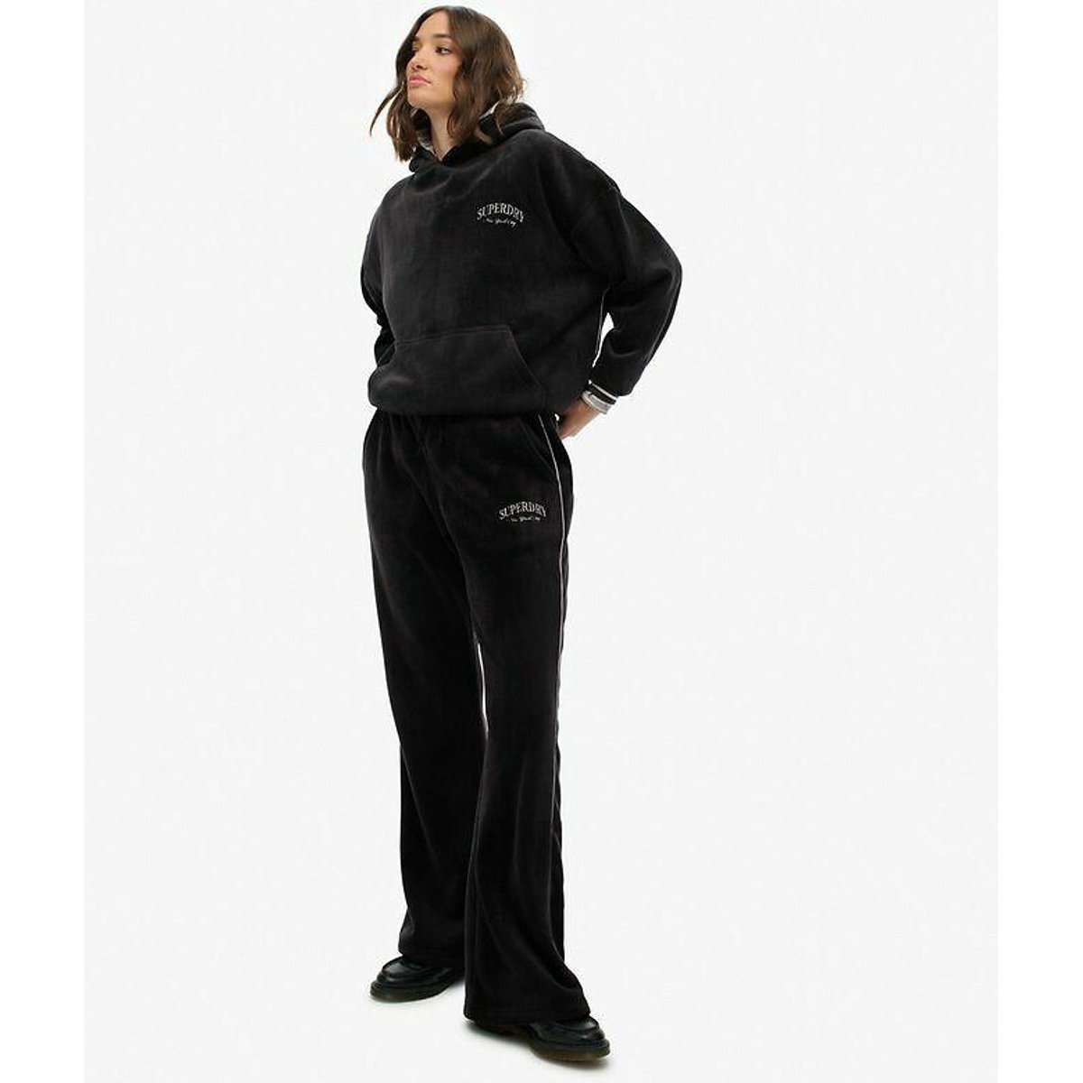 Velour Joggers charcoal grey, SUPERDRY