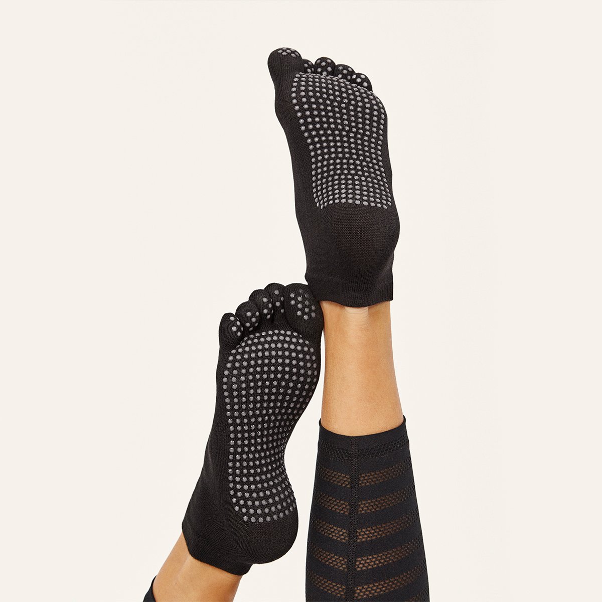 Chaussettes talon antidérapant de Sport Pilates, Yoga BORNSOCKS noir, BORN