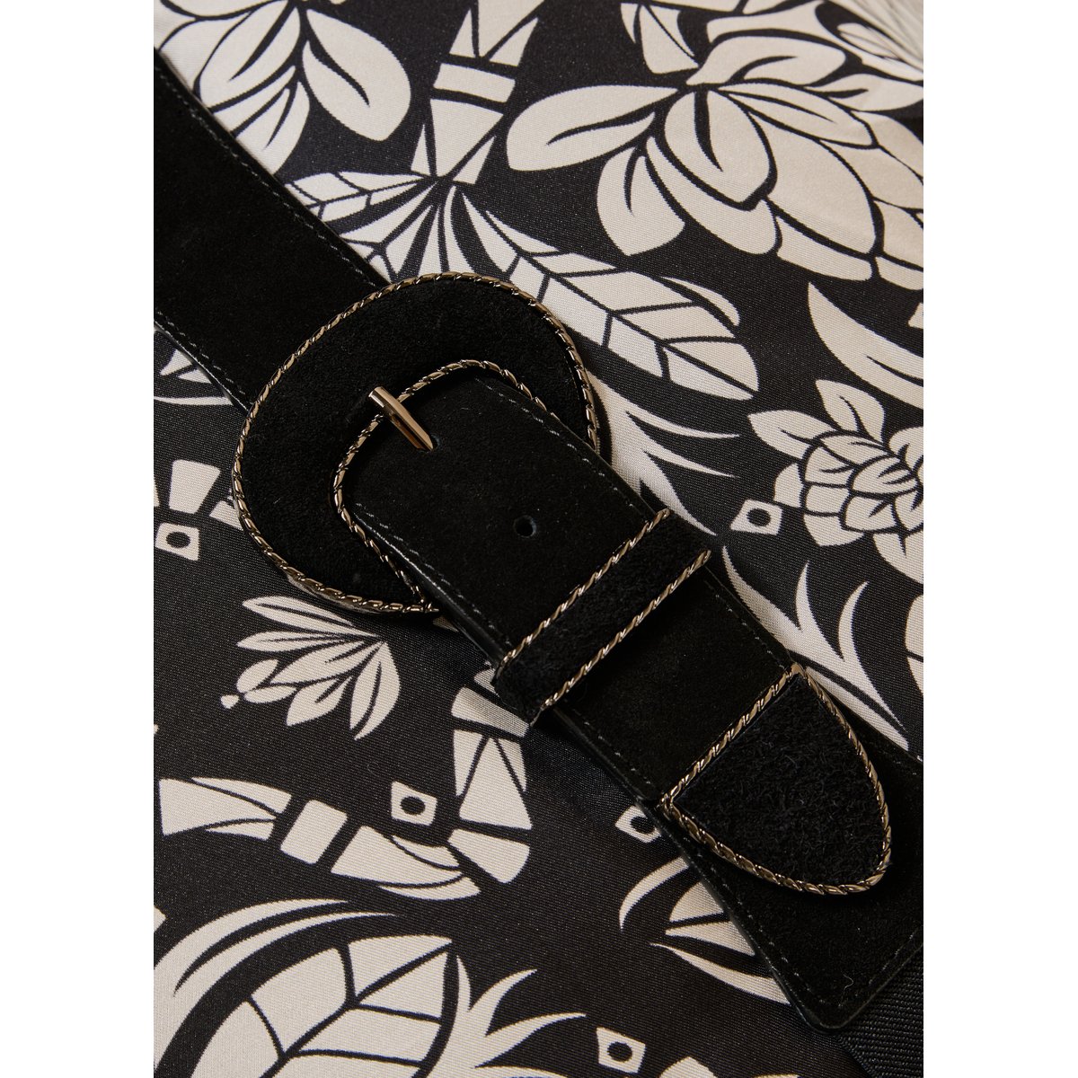Ceinture élastiquée boucle texturée noir, LA FEE MARABOUTEE