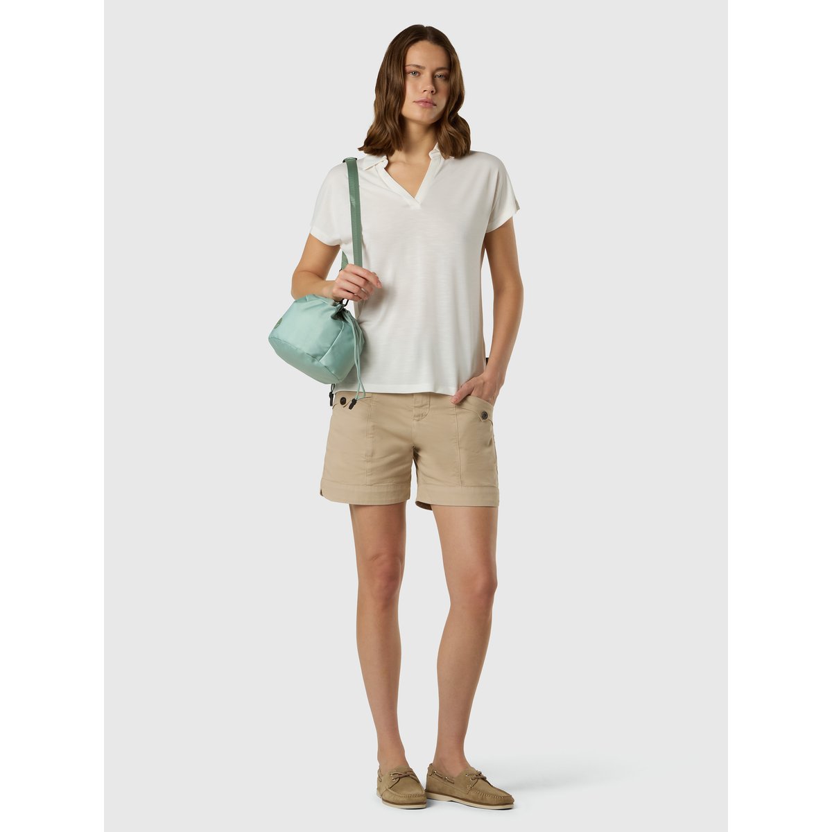 Polo sans boutons en jersey slub guimauve, NORTH SAILS