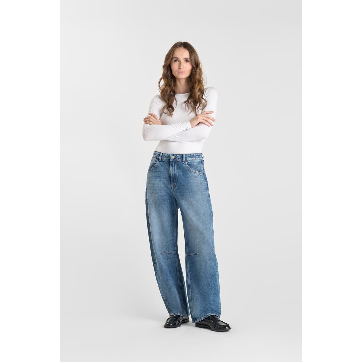 Jeans loose, large balloon , longueur 34 blue, LE TEMPS DES CERISES