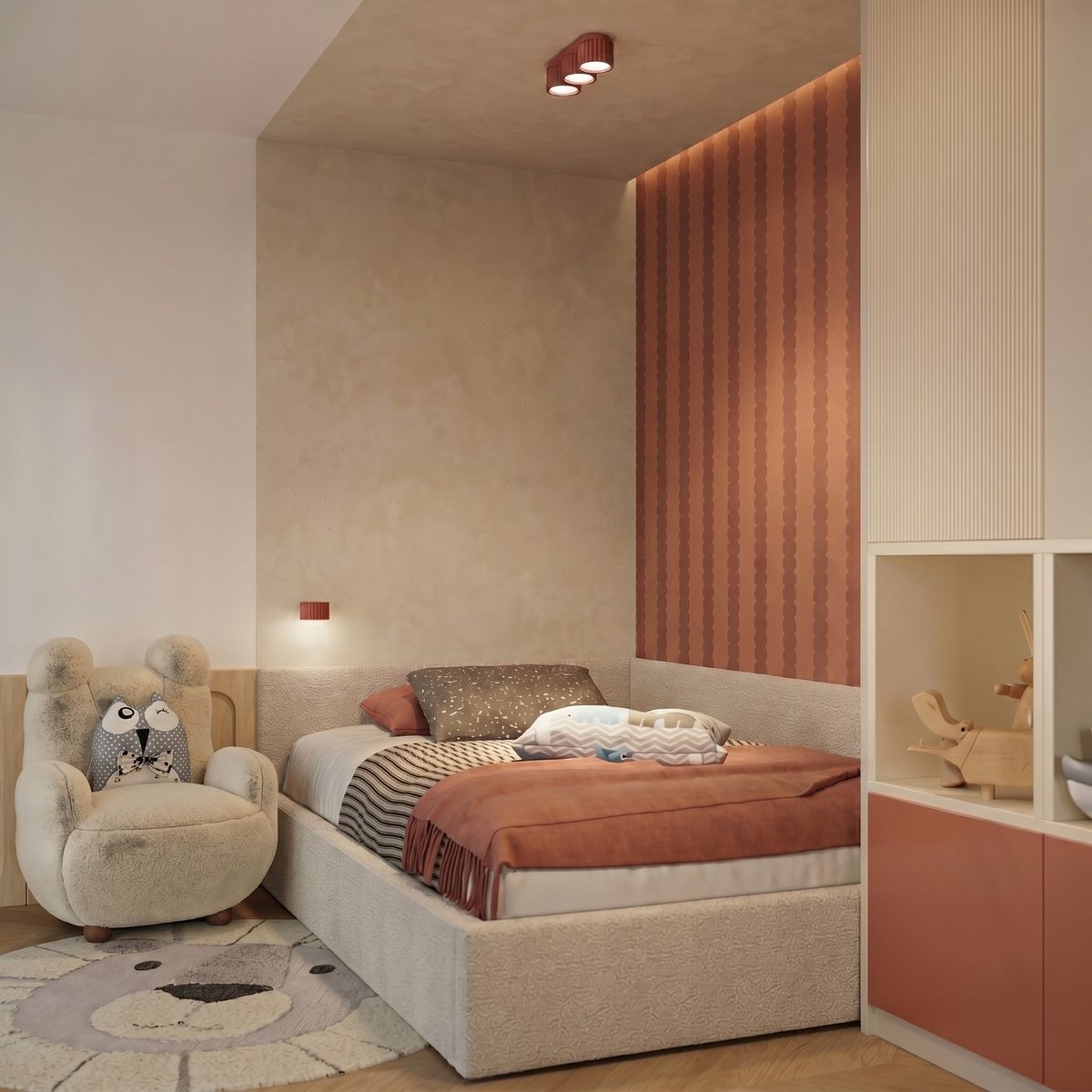 Applique murale Aluminium Ocre Rouge Gx53 1 AURA ocre rouge, EDEN
