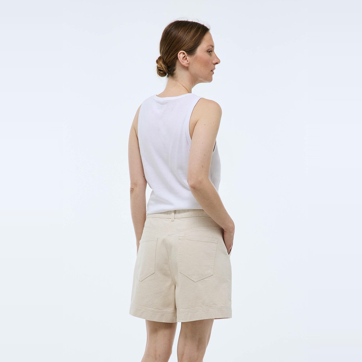 Short en denim ecru, MONOPRIX