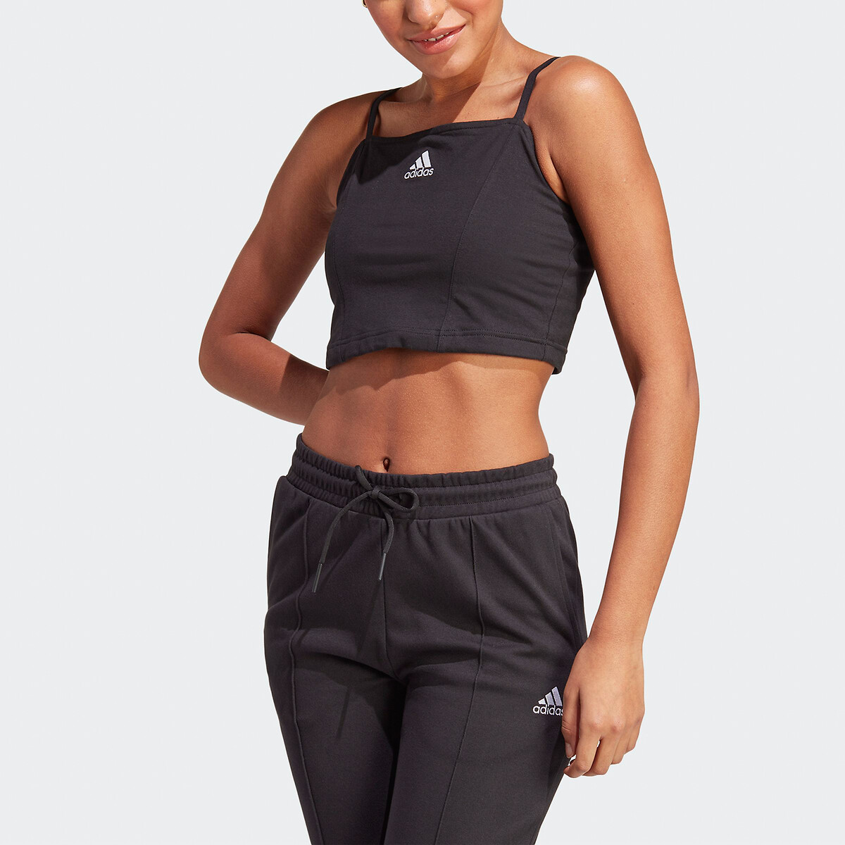 Top crop fines bretelles, Brand of Love noir, ADIDAS SPORTSWEAR
