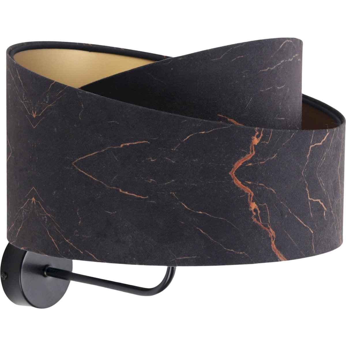 Applique murale en velours ronde, GALAXY marron velours avec intérieur doré, BPS KONCEPT