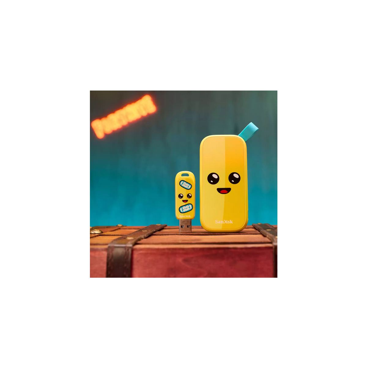 Disque SSD externe 1To Fortnite Peely édition couleur unique, SANDISK