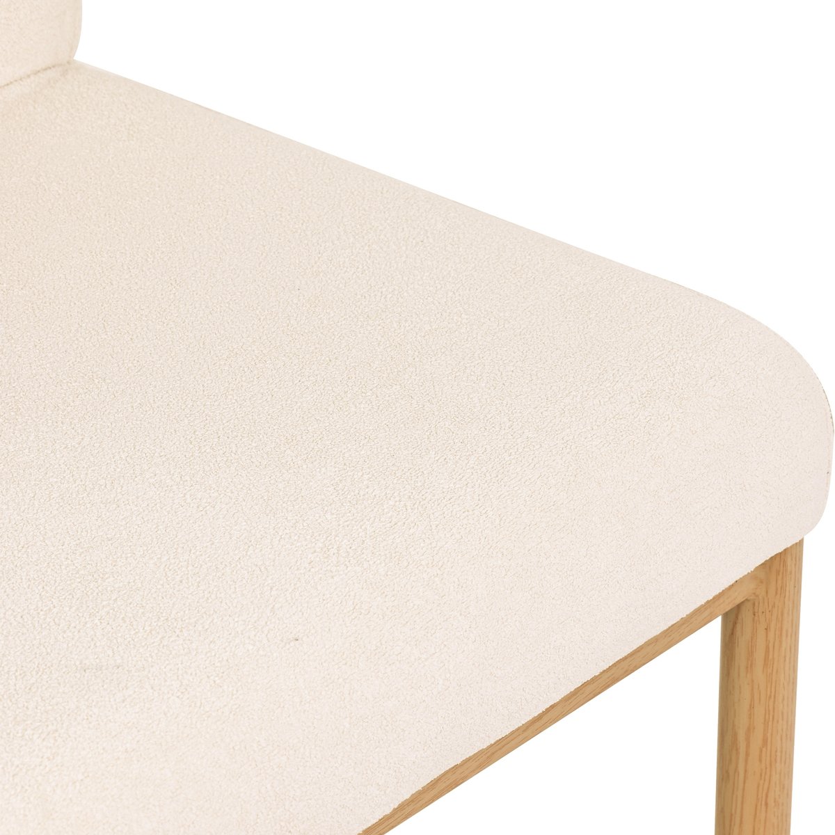 Lot de 6 chaises de salle à manger en bouclette avec pieds métal, DUORAU beige, MEUBLES COSY