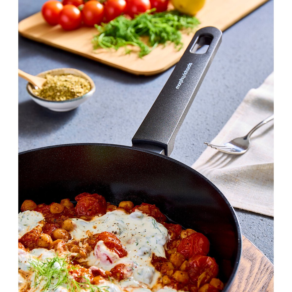 24cm Forged Aluminium Saute Pan blue, MORPHY RICHARDS