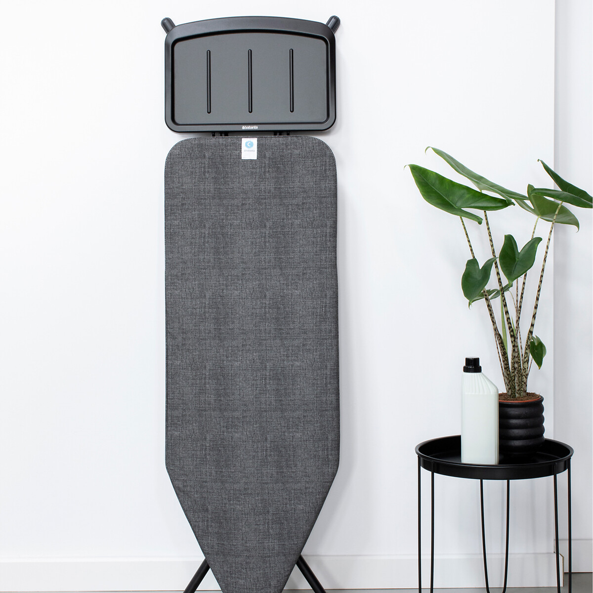 Ironing Board C, 124x45cm with Solid Steam Unit Holder black denim, BRABANTIA