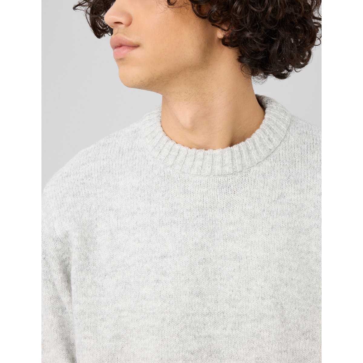 Pull mouliné gris clair, BZB