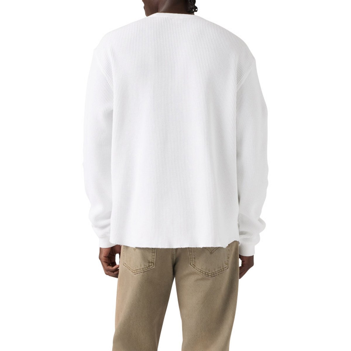 T-shirt en coton blanc à coupe droite pourvu de manches longues blanc, LEVI'S