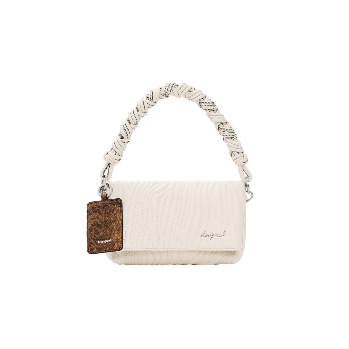 Sac moyen gravé beige, DESIGUAL
