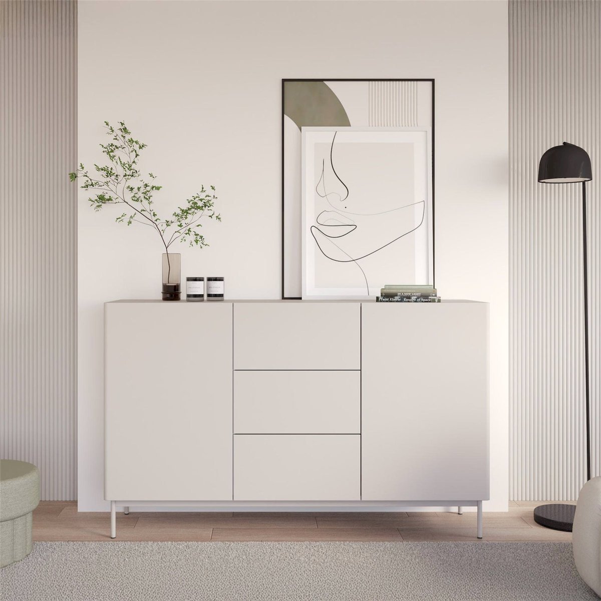 Commode 2 portes 3 tiroirs collection OLIO cachemire, RECOLLECTION