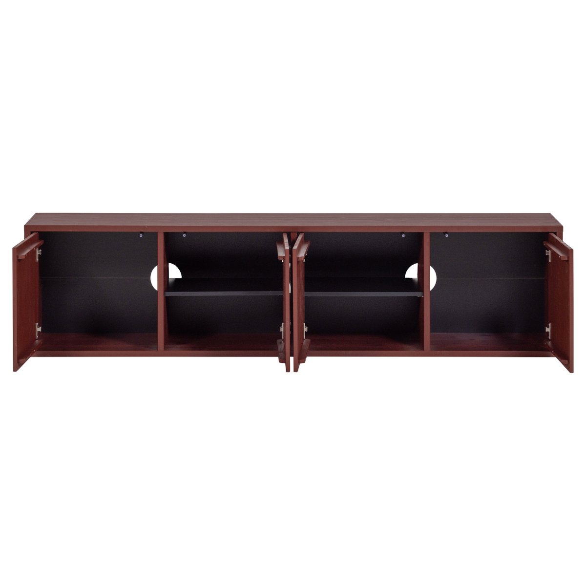 Meuble TV en bois de pin MEREL bordeaux, WOOOD