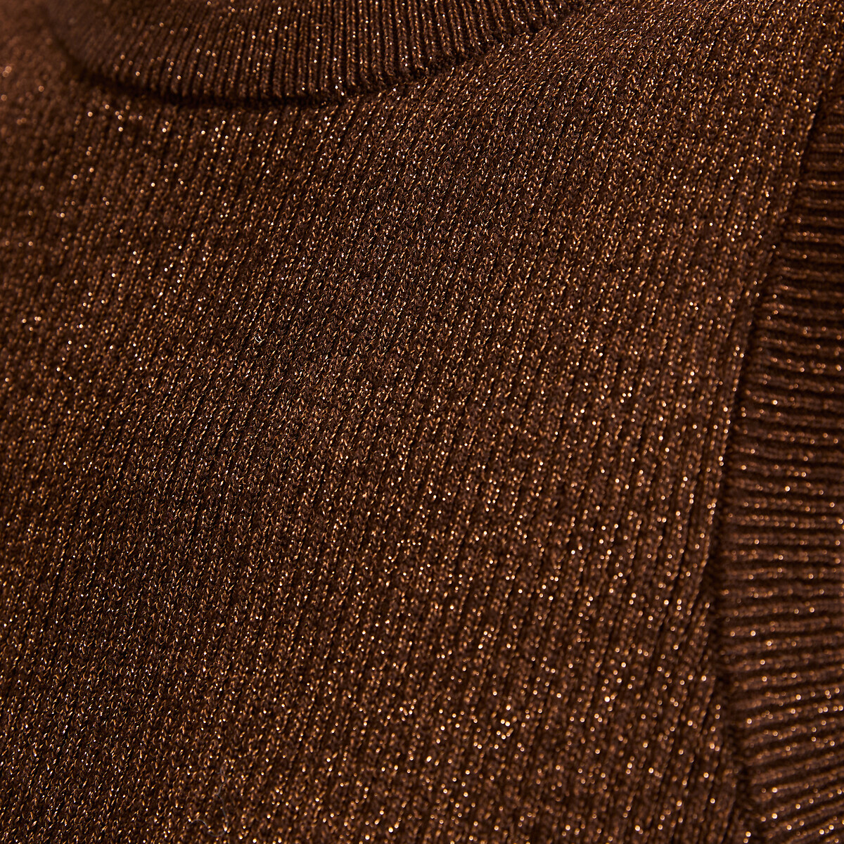 Chaleco de punto brillante con espalda abierta marrón irisado, LA REDOUTE COLLECTIONS