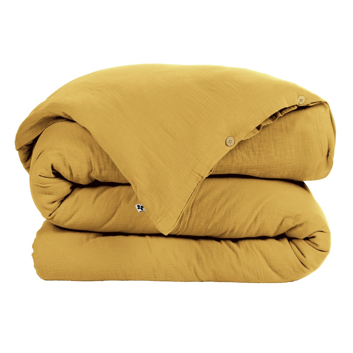 Housse de couette Double Gaze Coton Gaia Safran 260x240cm safran, EDEN