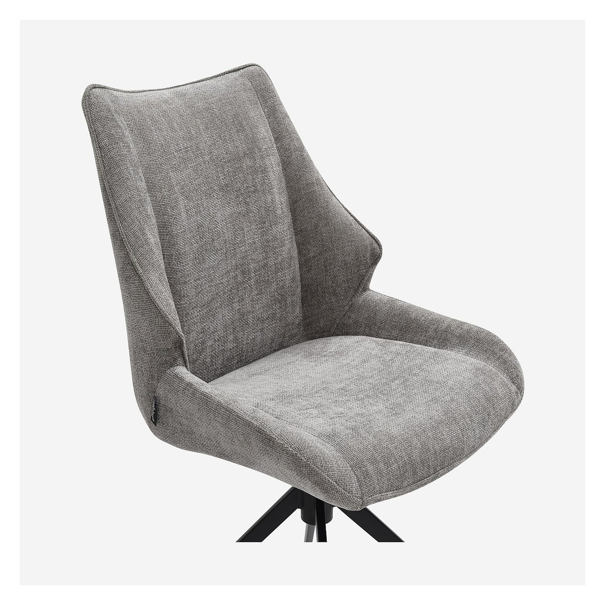 Lot de 2 chaises pivotantes en tissu OSTA gris, HABITAT