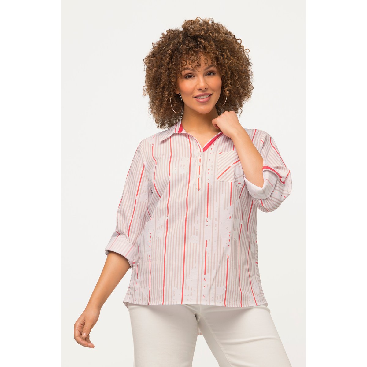 Tunique à manches longues et col chemise. champagne clair, ULLA POPKEN