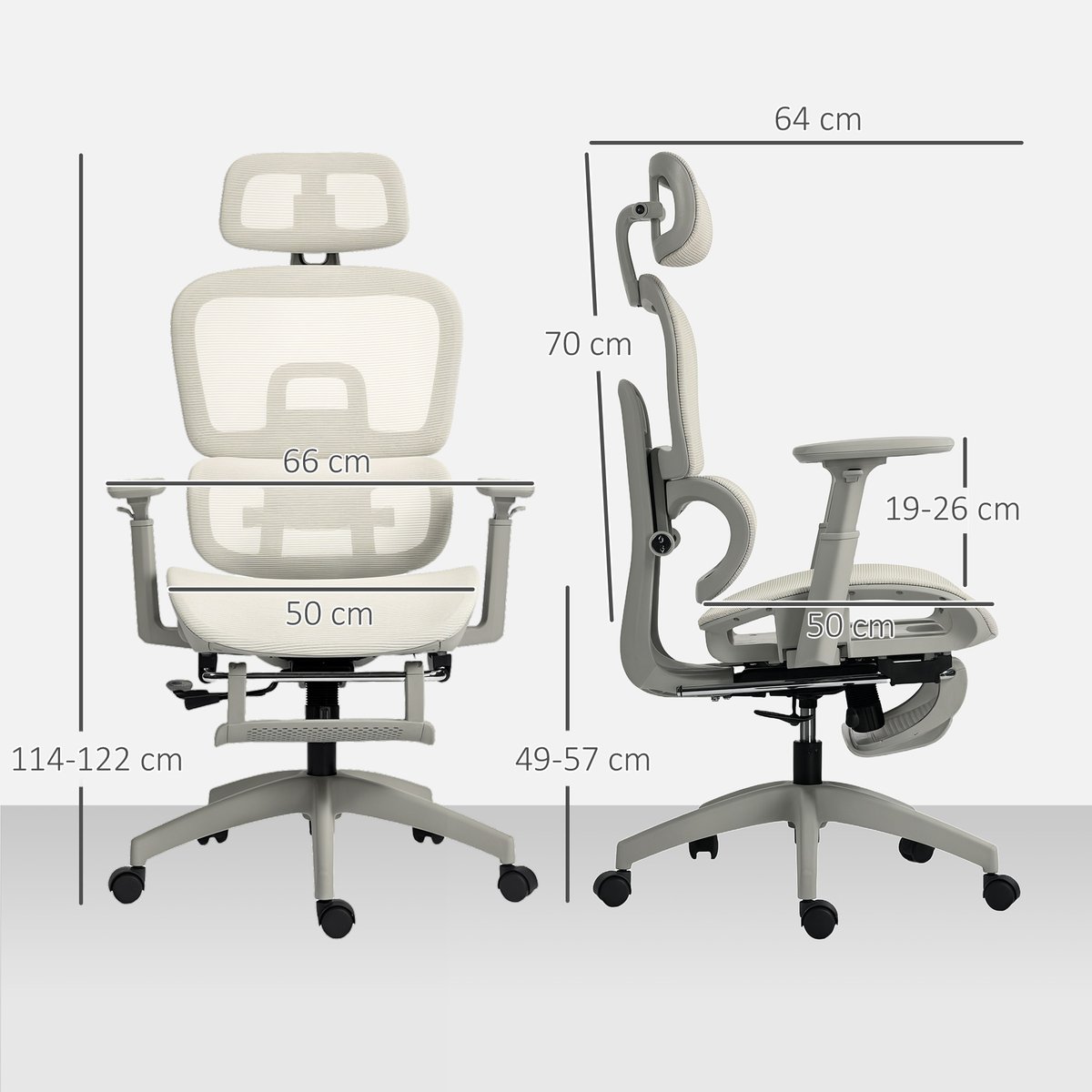Chaise de bureau Maille Beige beige, HOMCOM