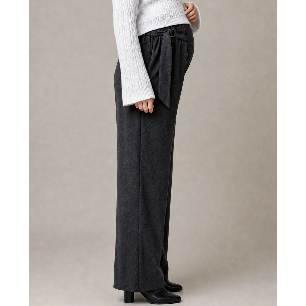 Pantalon de grossesse wide leg Cleo gris, CACHE COEUR