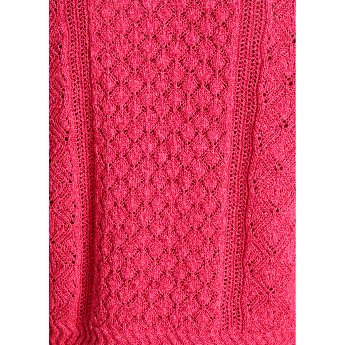 Gilet à col rond en maille chinée azalee, LA FEE MARABOUTEE