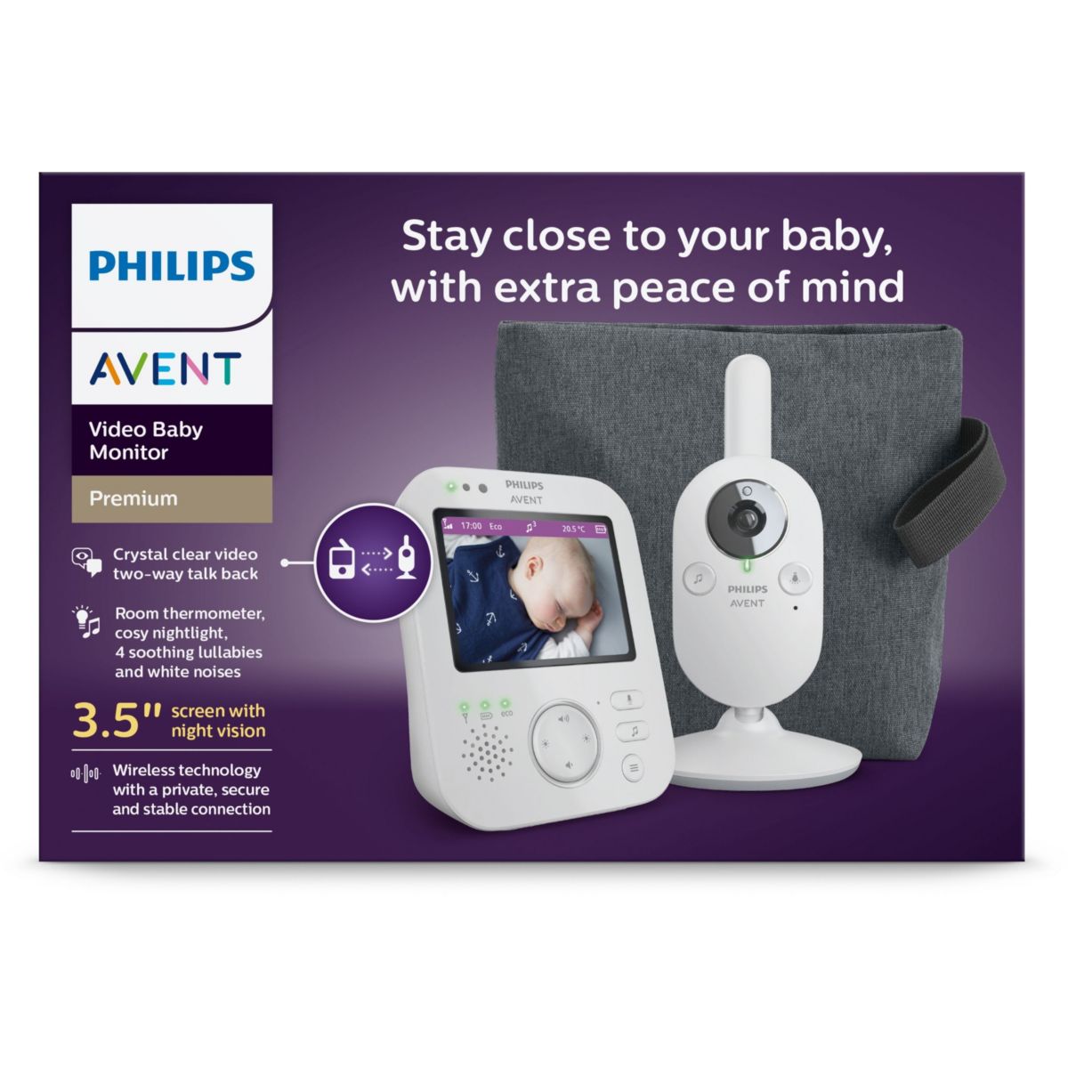 Babyphone SCD892/26 couleur unique, PHILIPS