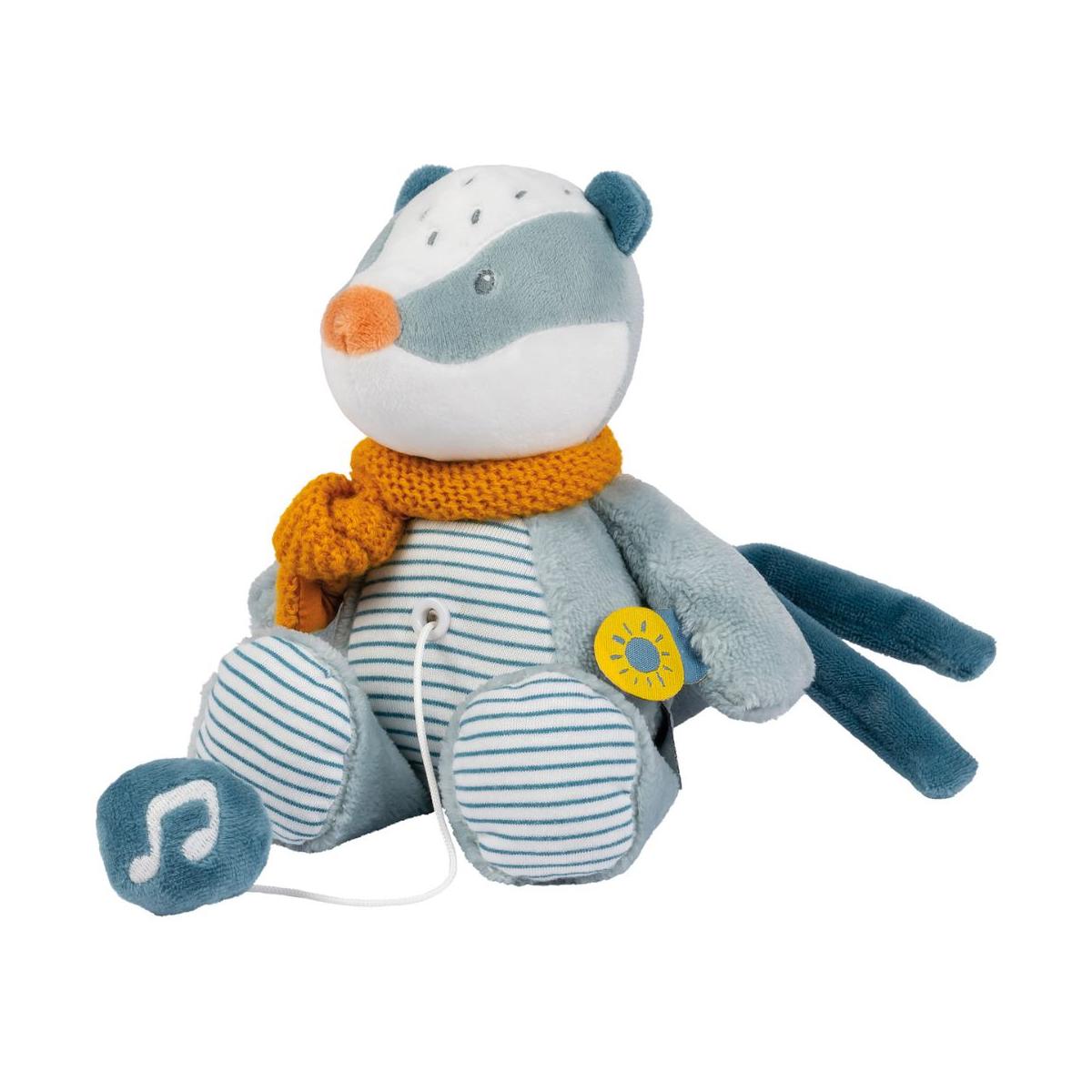 Peluche musicale Felix le blairea bleu, blanc, orange, NATTOU