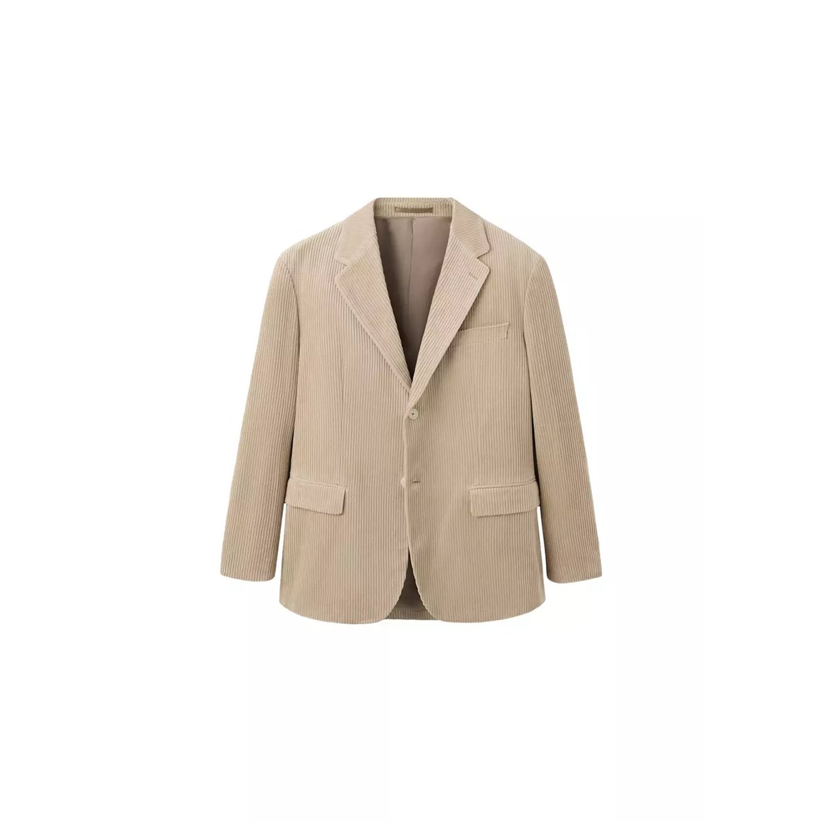 Blazer regular-fit velours côtelé beige, MANGO MAN