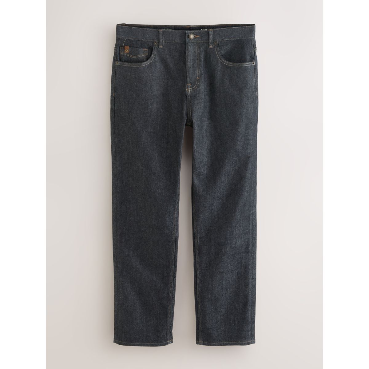Jean en denim brossé confortable à carreaux Signature rinçage bleu indigo, NEXT