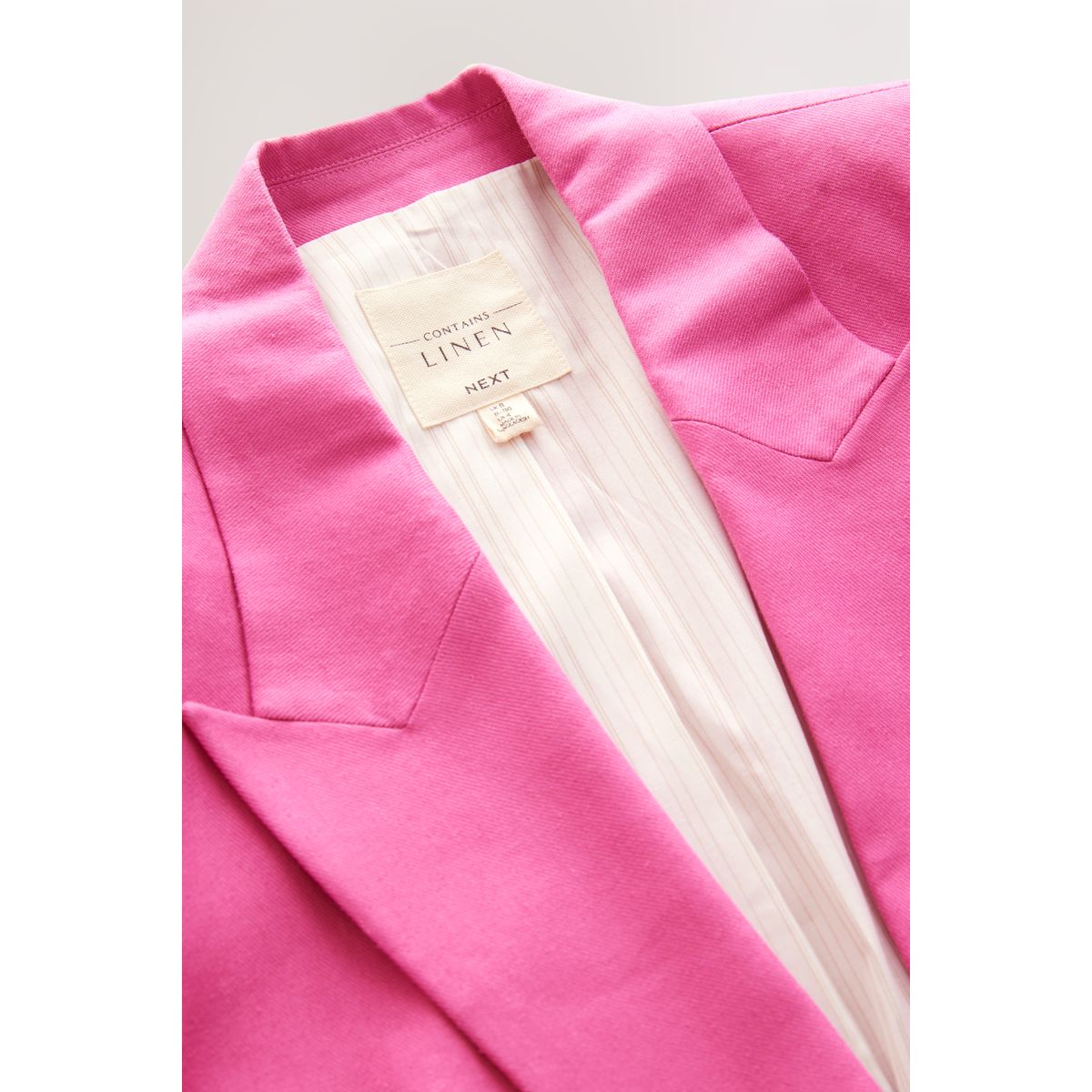 Blazer ajusté en lin mélangé rose, NEXT