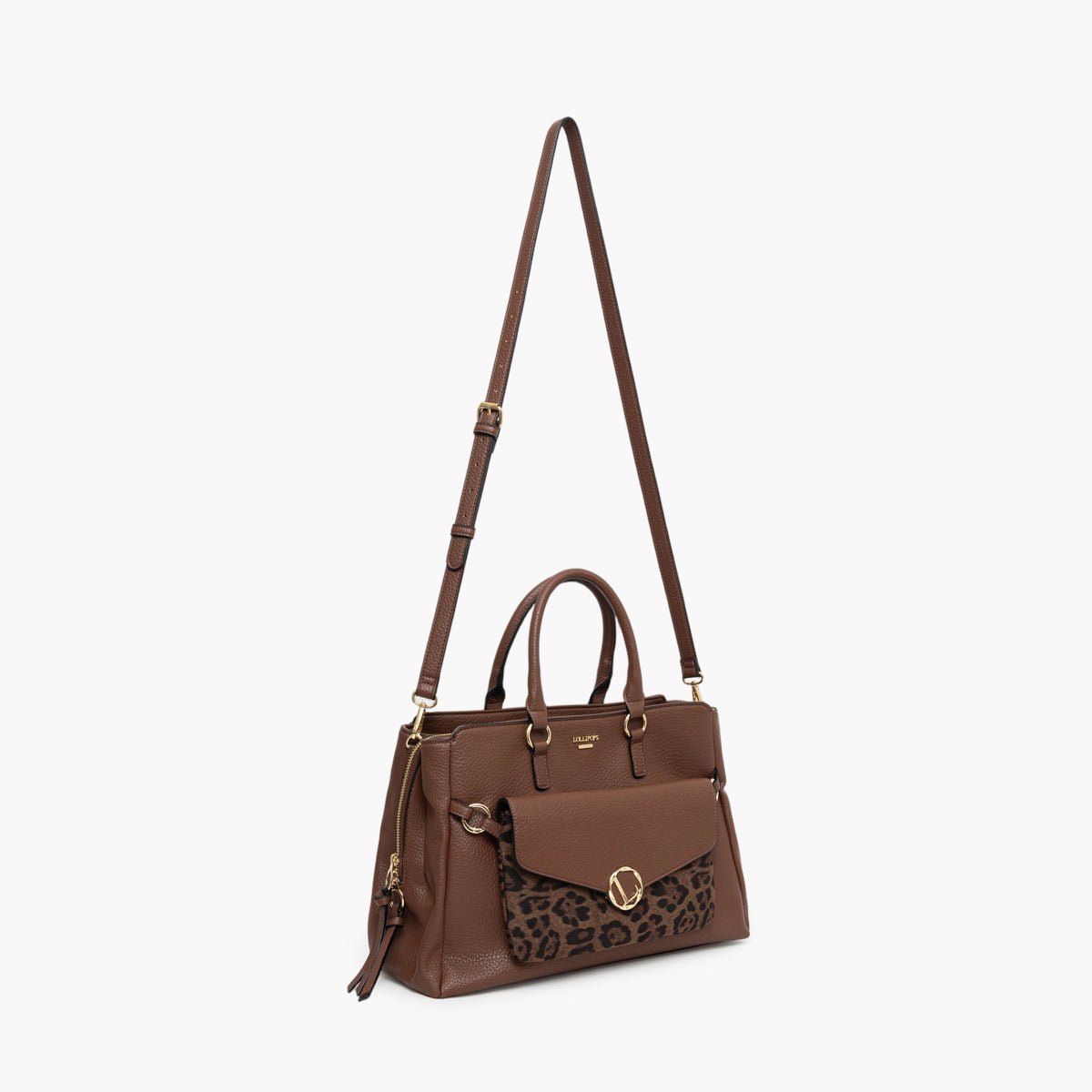 Grand sac shopper Tim cognac,doré, LOLLIPOPS