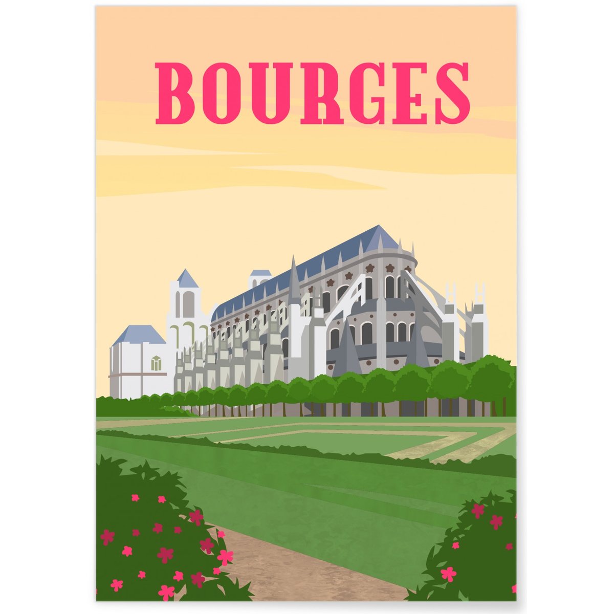 Affiche ville Bourges blanc, L'AFFICHERIE