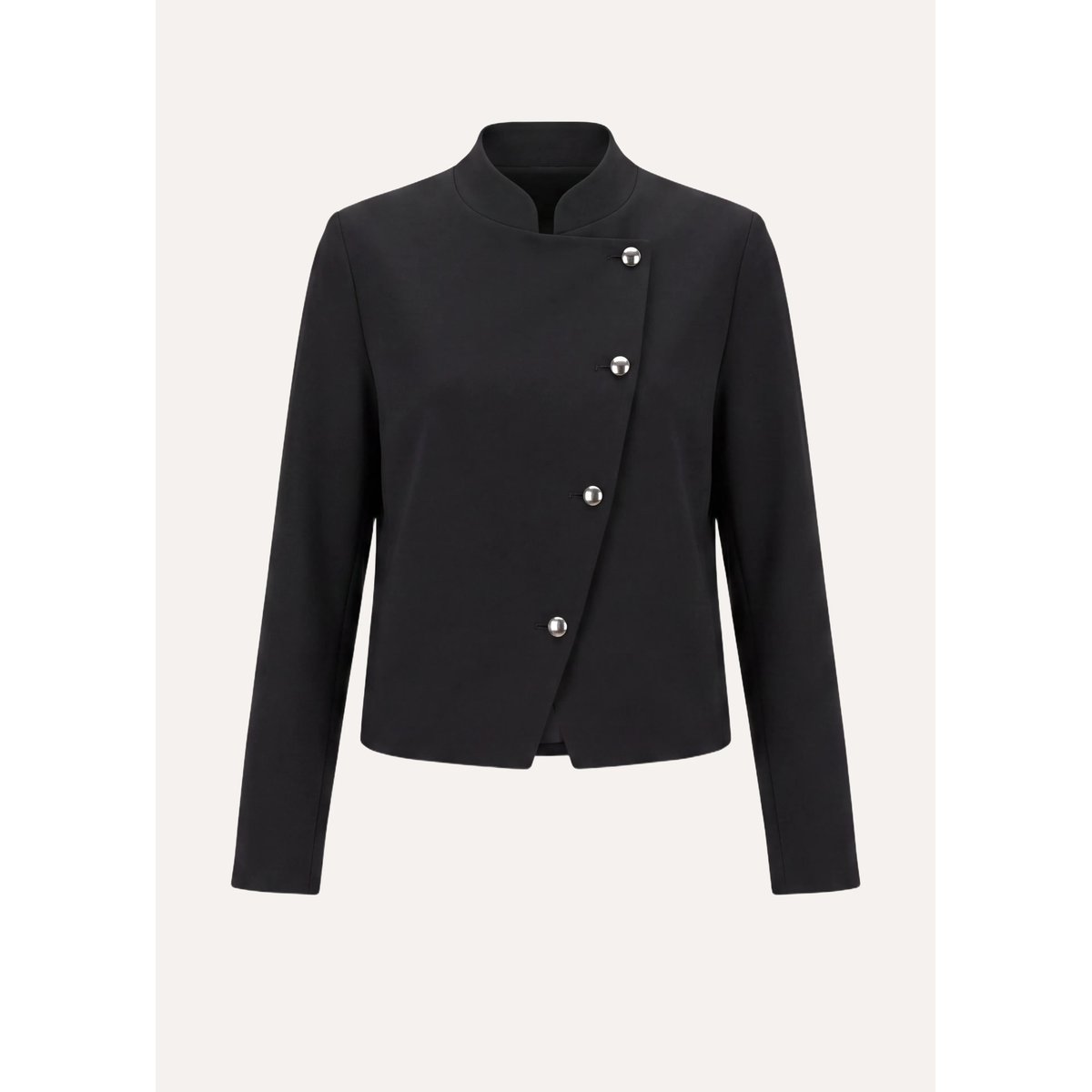 Veste manches longues col mao noir, LA FEE MARABOUTEE