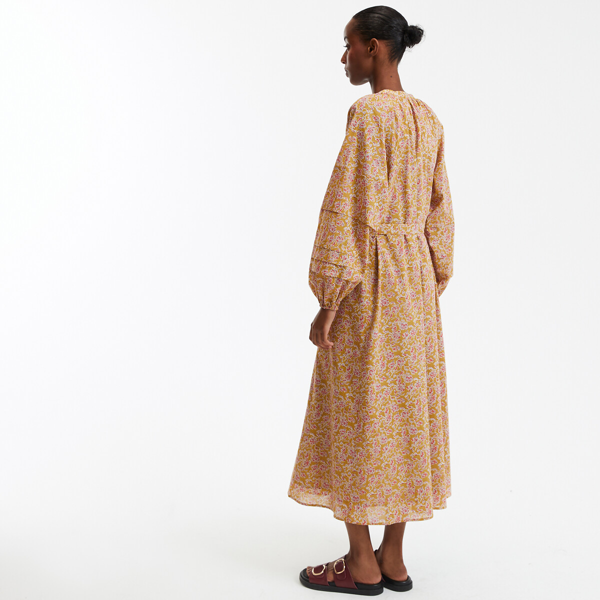 Floral Full Maxi Dress with Balloon Sleeves multi-coloured, LA REDOUTE COLLECTIONS