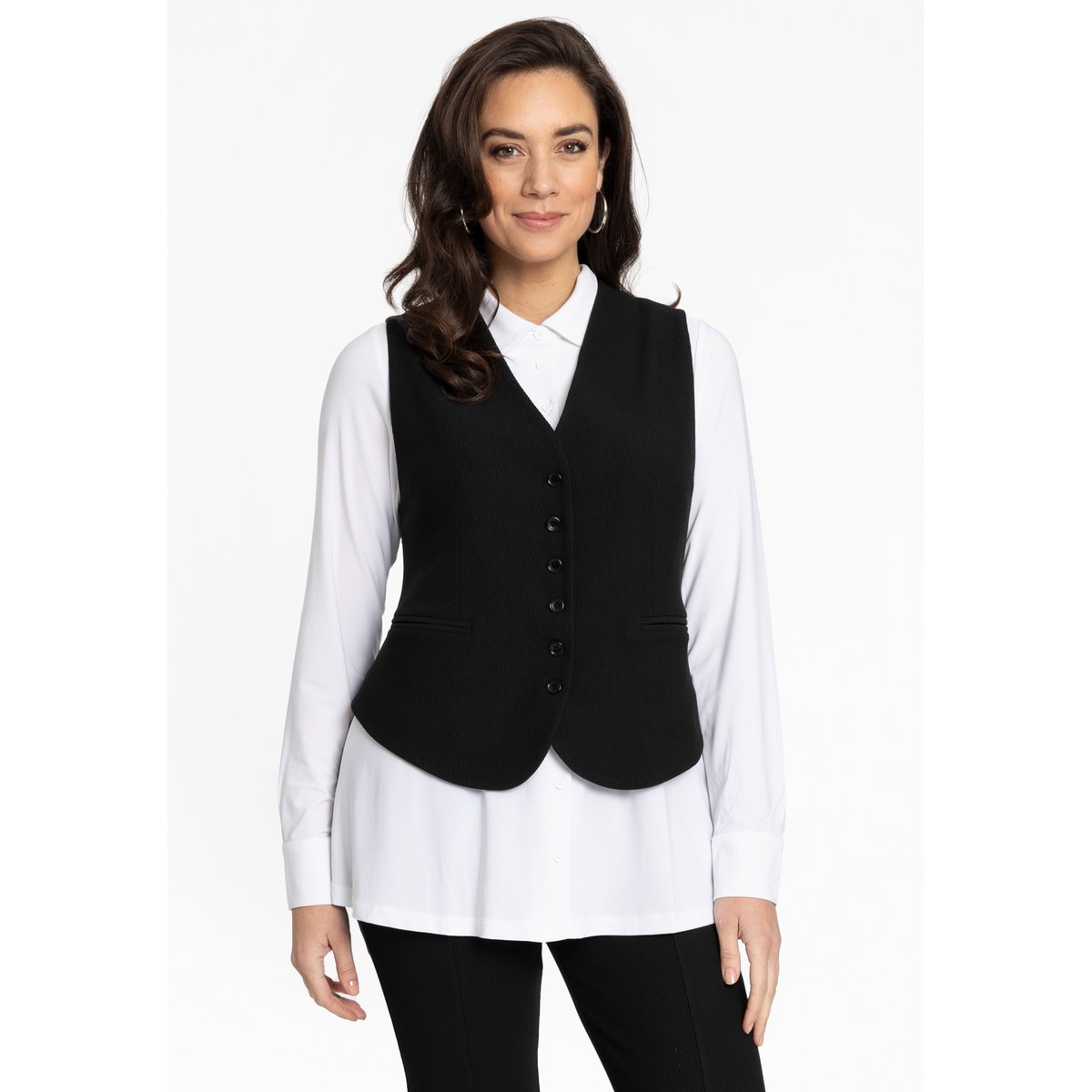 Gilet avec fermeture à bouton noir, YOEK