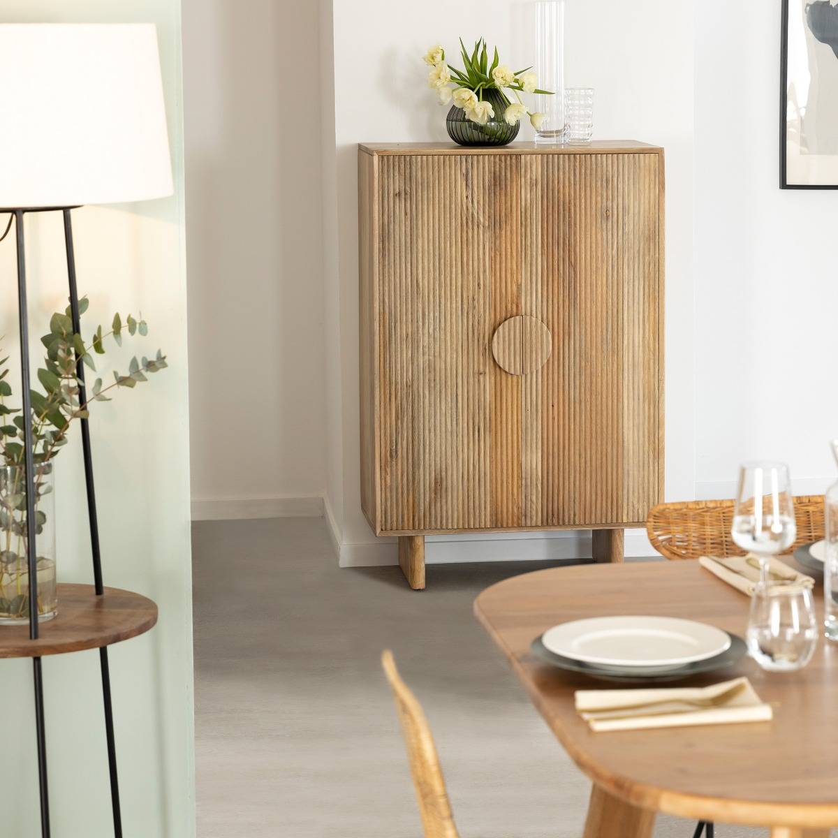 Armoire en bois de manguier EWAN bois clair, MADE IN MEUBLES 