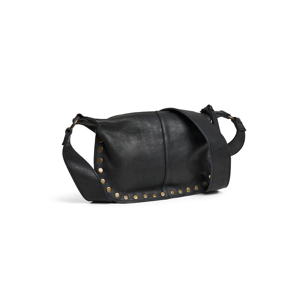Ashley Leather Crossbody Bag black, PIECES