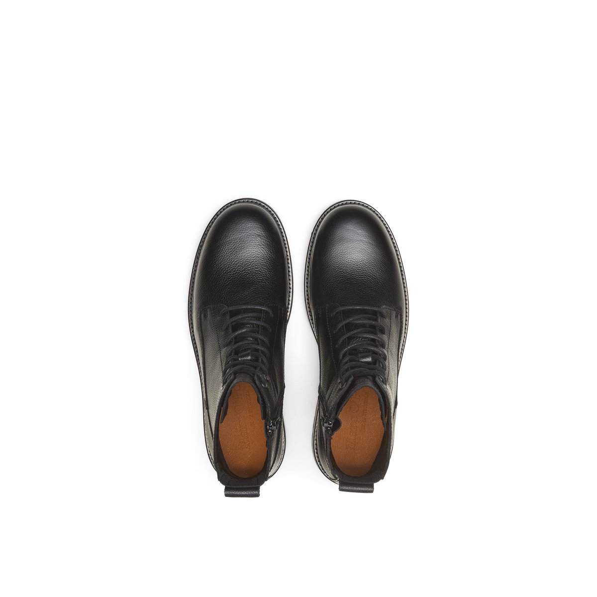 Bottes à lacets avec zip intérieur noir, MARC O'POLO