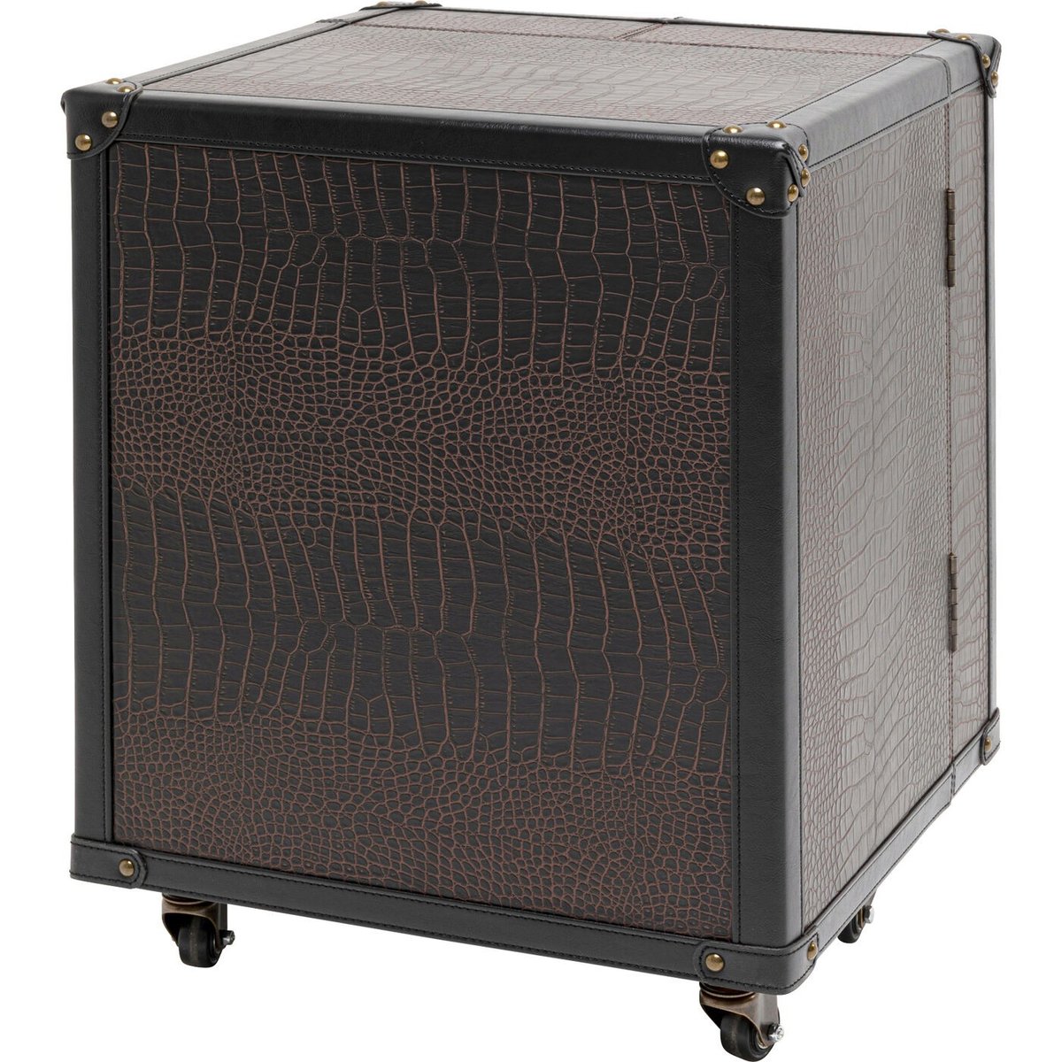 Bar-coffre en simili croco, GLOBETROTTER marron, KARE DESIGN