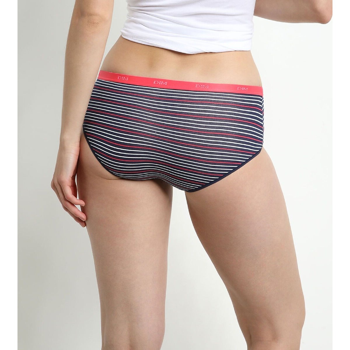 Confezione da 3 shorty in cotone elasticizzato Les Pockets rigato + tinta unita + pois, DIM