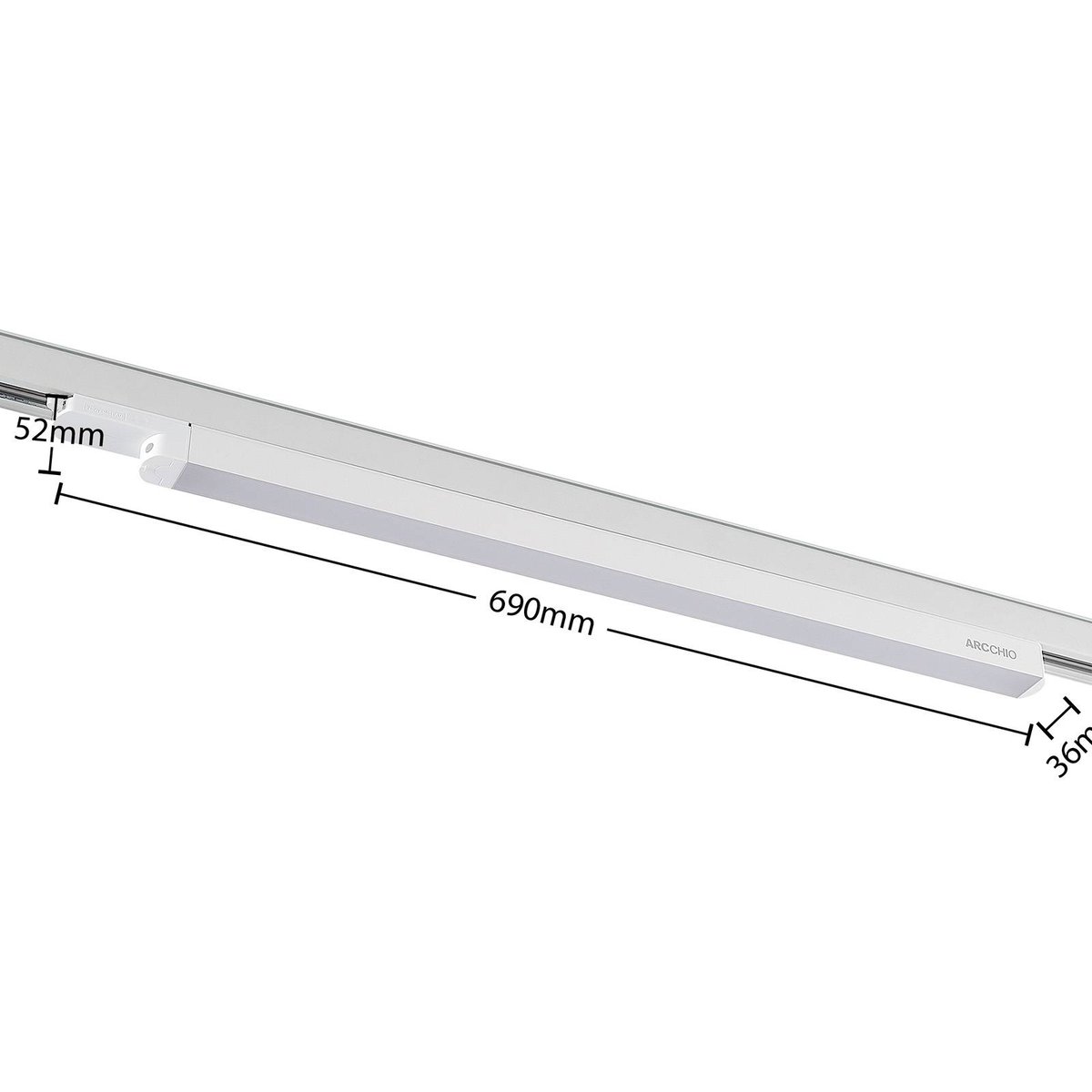 Projecteur pour rail électrique en aluminiumLED blanc (ral 9010), ARCCHIO