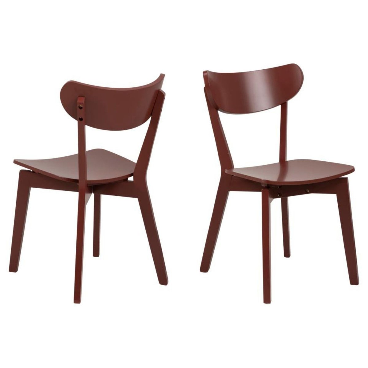 Chaises scandinaves en bois laqué (lot de 2) - LETA bordeaux, HELLIN, DEPUIS 1862