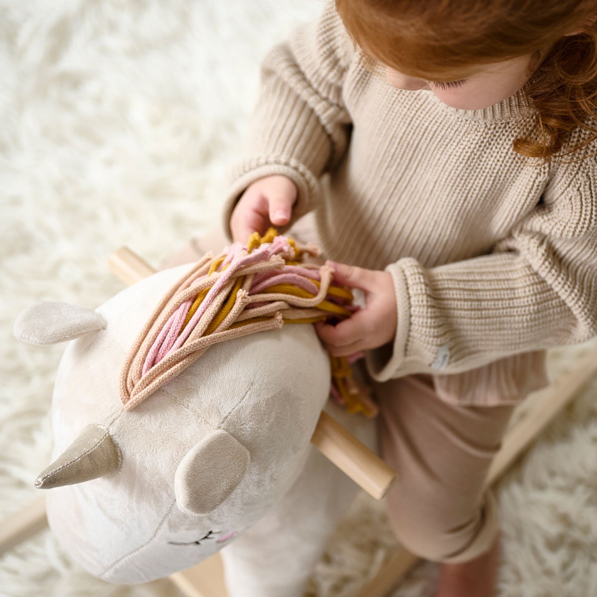 Cheval à bascule lara beige, PETITE AMELIE