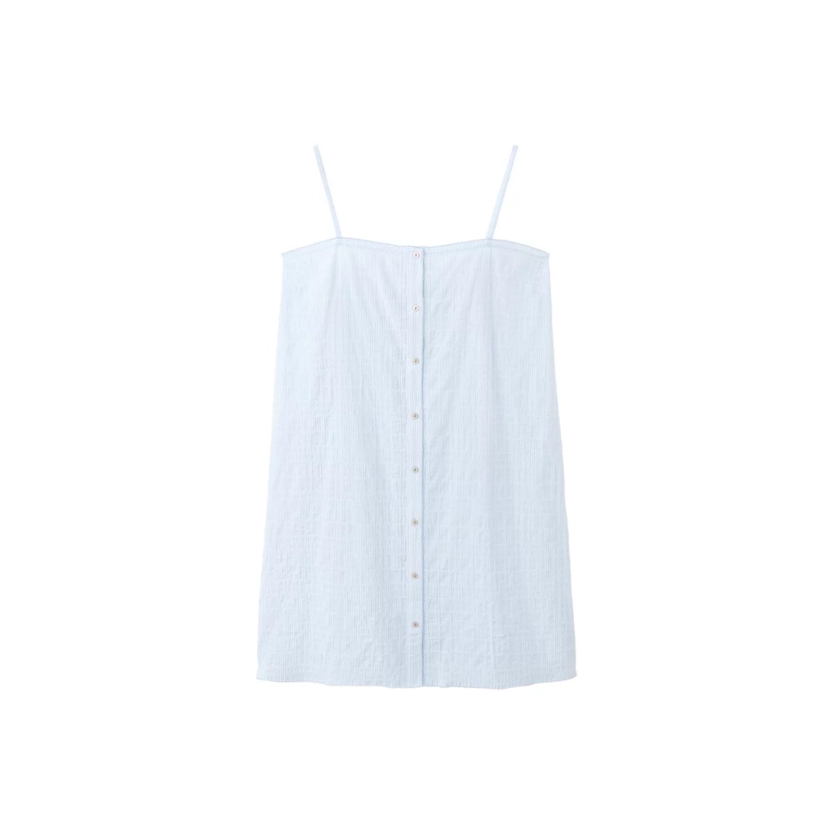 Chemise de nuit coton à bretelles bleu, MANGO